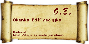 Okenka Bársonyka névjegykártya