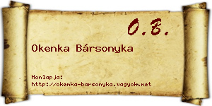 Okenka Bársonyka névjegykártya