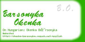 barsonyka okenka business card